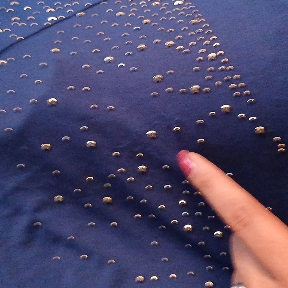 Blue sparkling lace top skirt size small - Picture 12 of 13